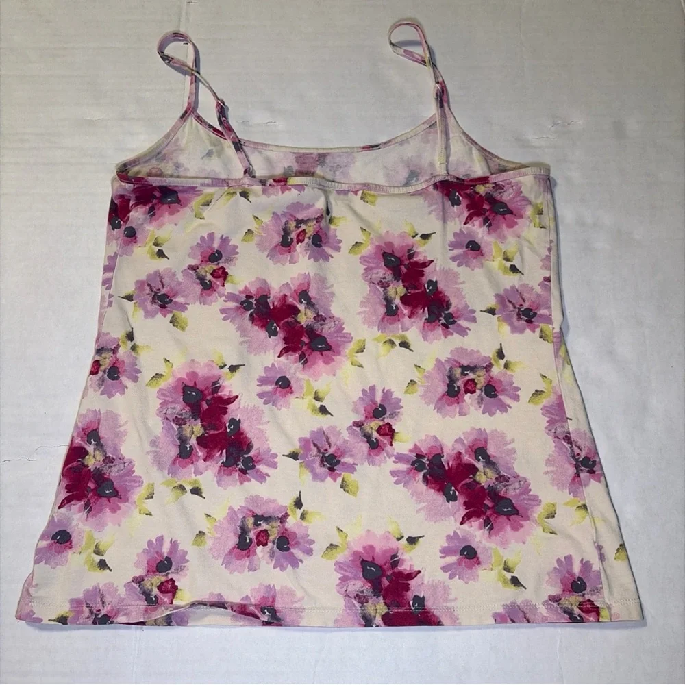 LOFT Cream Floral Spaghetti Strap Camisole - Picture 3 of 3